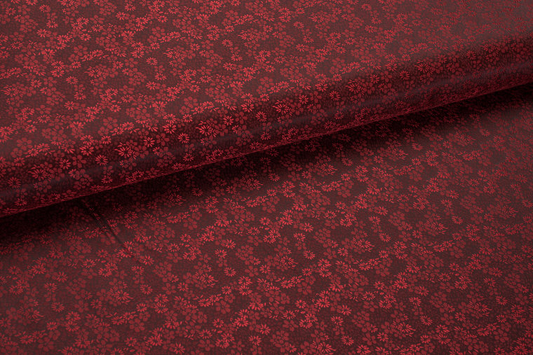 Futterstoff Jacquard Little Flower VO32 bordeaux-rot