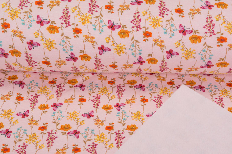 Alpenfleece bedruckt butterfly flowers NA594