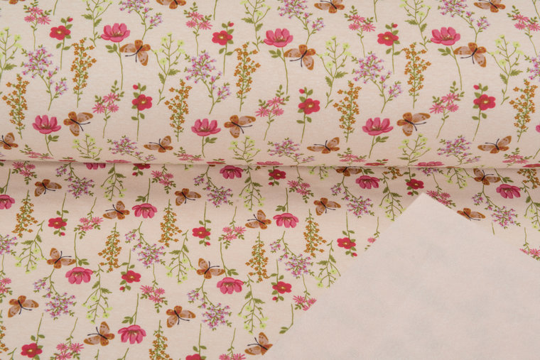 Alpenfleece bedruckt butterfly flowers NA592