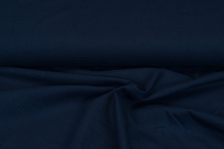 Baumwoll Leinen jeansblau