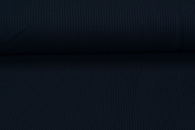 Waffelstrick Jersey dunkelblau