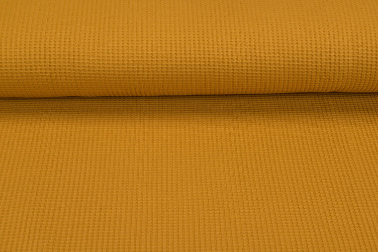 Waffelstrick Jersey Ockergelb