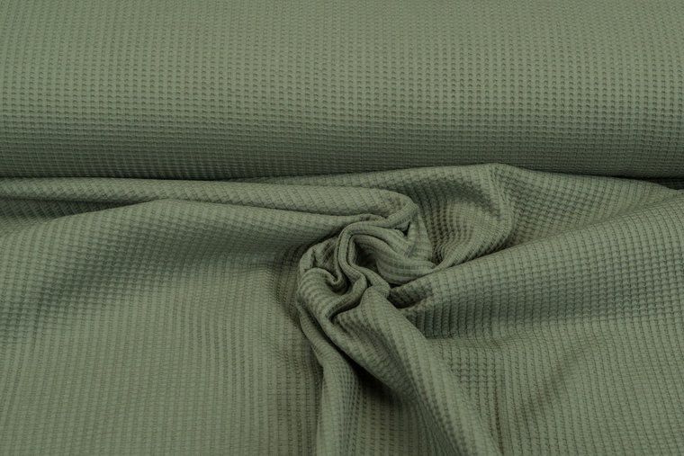 Waffelstrick Jersey pastell grün