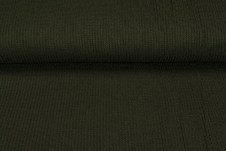 Waffelstrick Jersey camouflage gr&uuml;n
