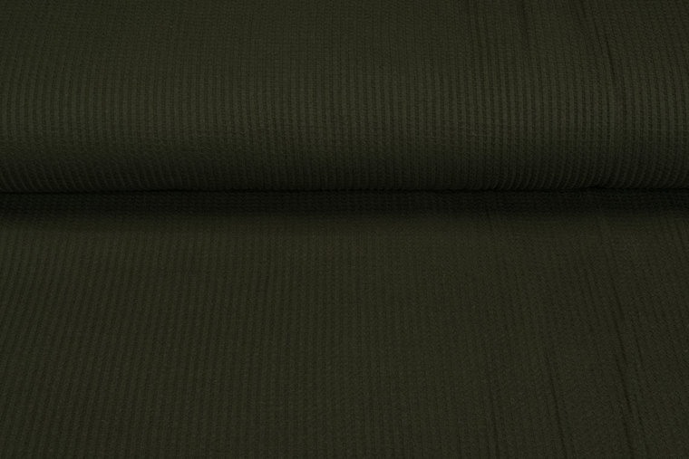 Waffelstrick Jersey camouflage gr&uuml;n