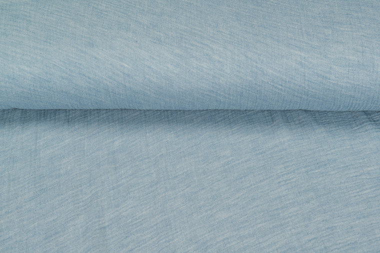 Baumwoll Musselin melange hell jeansblau