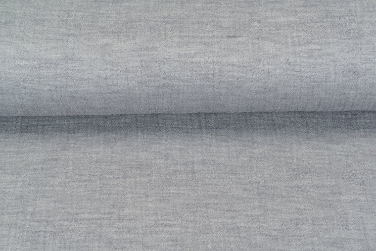 Baumwoll Musselin melange grau