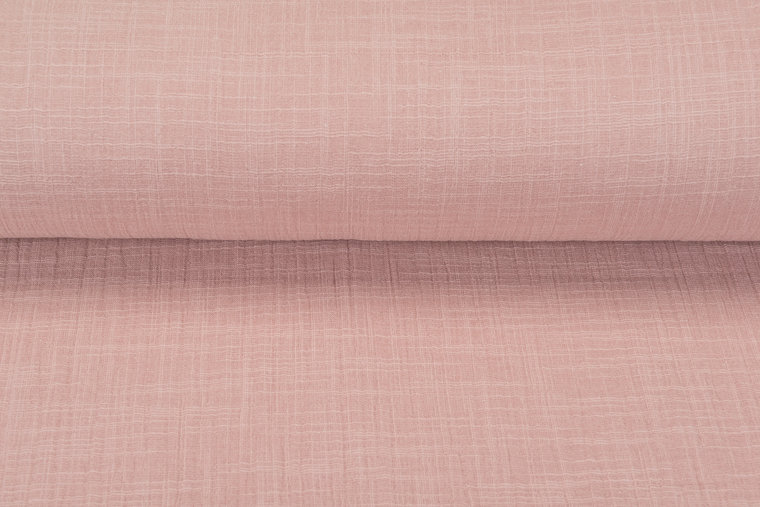 Baumwoll Musselin leinen look alt rosa
