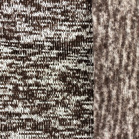 Strickfleece 3-Tone meliert braun