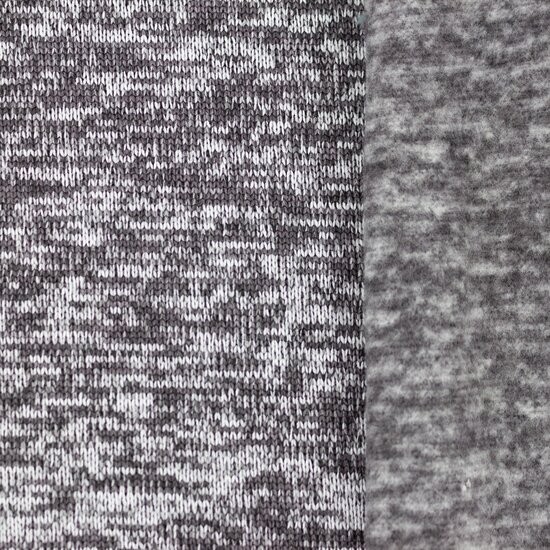 Strickfleece 3-Tone meliert dunkelgrau