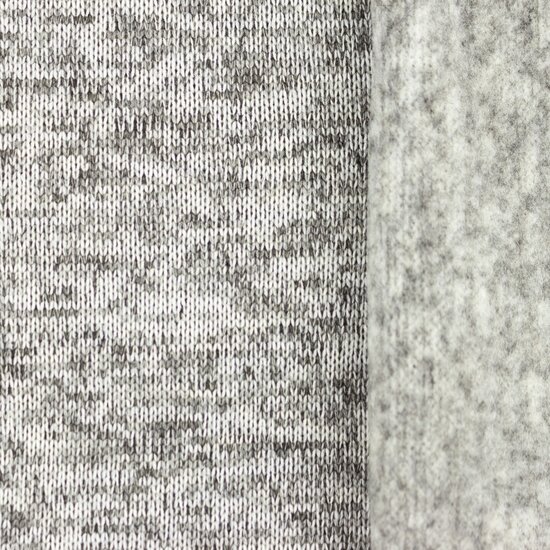 Strickfleece 3-Tone meliert hellgrau
