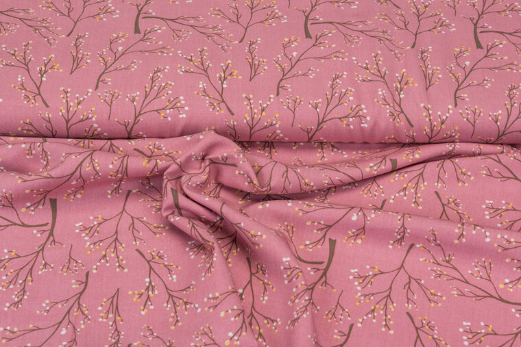 Viscose bedruckt twigs rosa