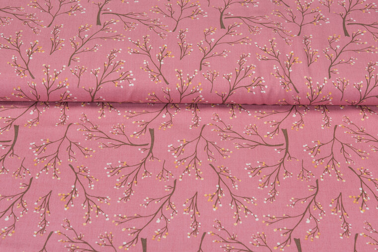 Viscose bedruckt twigs rosa