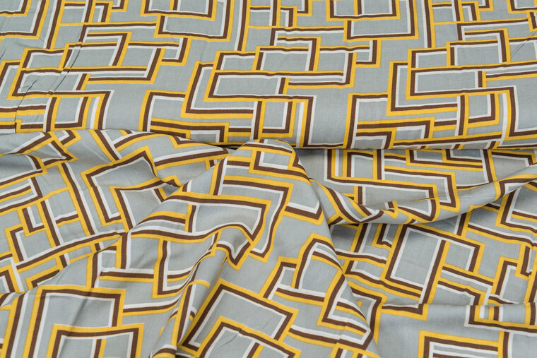 Viscose bedruckt retro lines