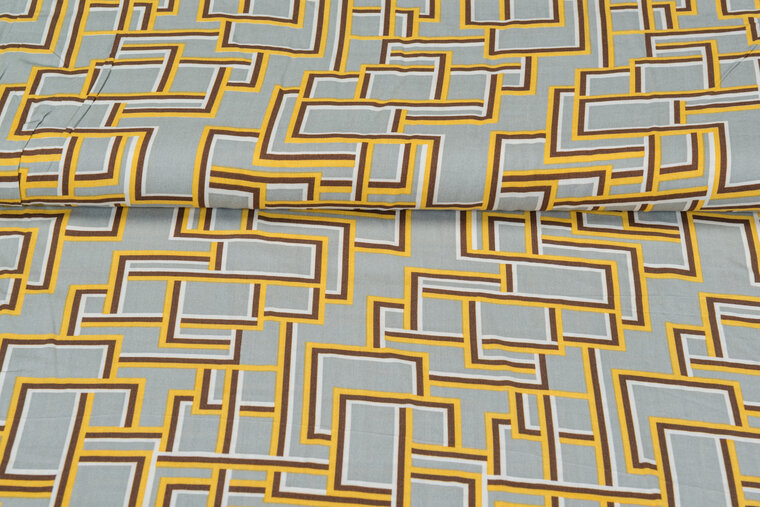 Viscose bedruckt retro lines