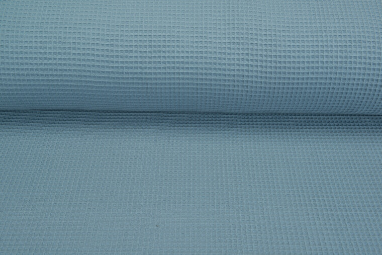 Waffeltuch fein hell metalblau