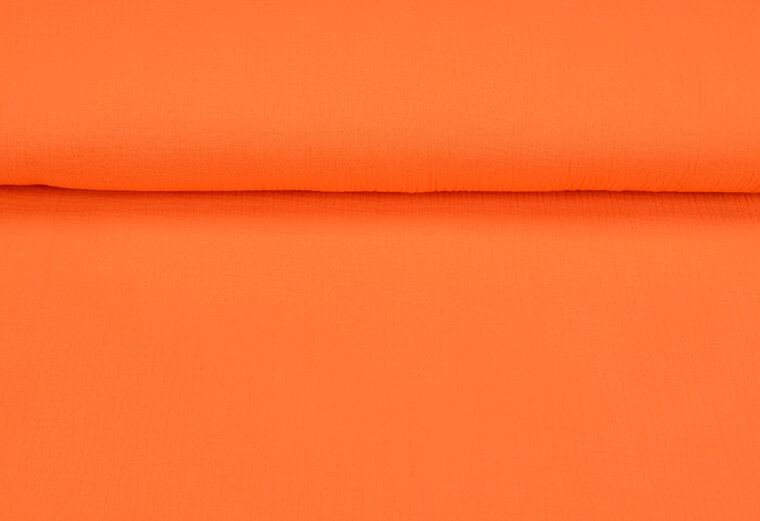Baumwoll Musselin uni leuchtend orange