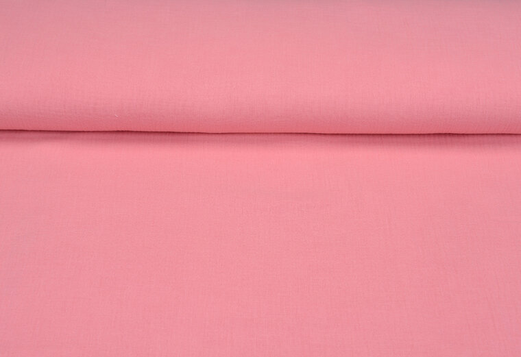 Baumwoll Musselin uni frisches rosa