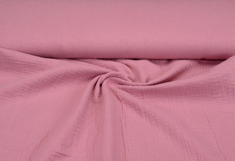 Baumwoll Musselin uni pastell rosa