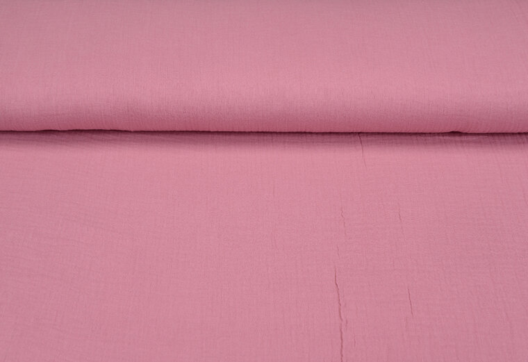 Baumwoll Musselin uni pastell rosa