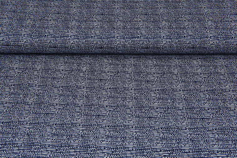 Baumwoll Popeline Bedruckt stripes dunkelblau