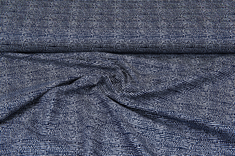 Baumwoll Popeline Bedruckt stripes dunkelblau