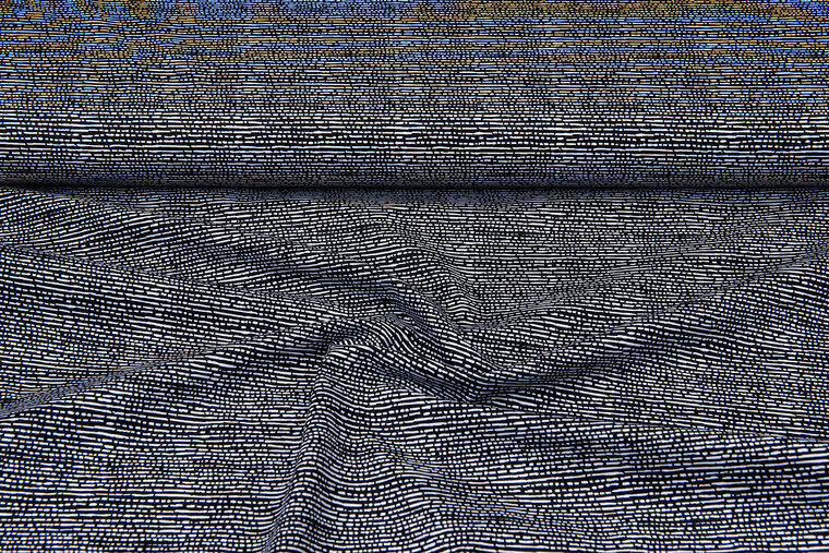 Baumwoll Popeline Bedruckt stripes schwarz