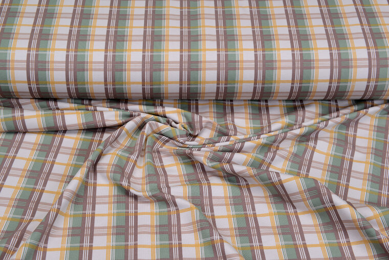 Baumwolljersey bedruckt scottish retro sand