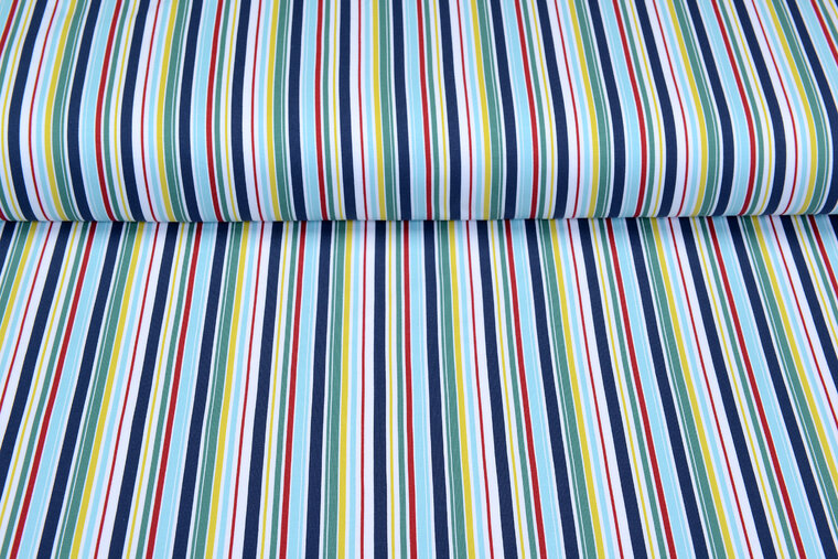 Baumwolljersey bedruckt retro stripes