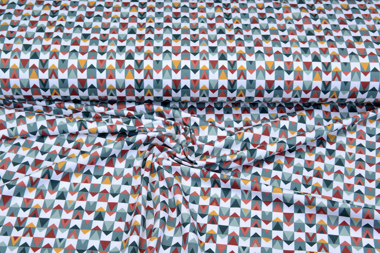 Baumwolljersey bedruckt triangle mint
