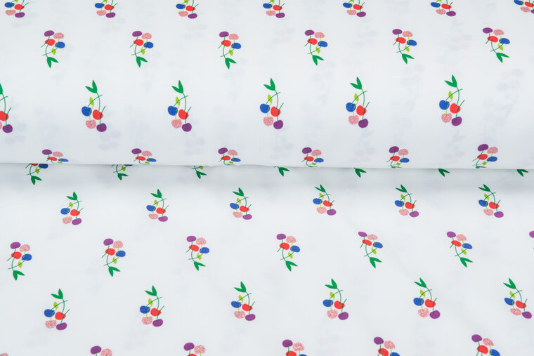 Baumwolljersey bedruckt glitzer apple weiss