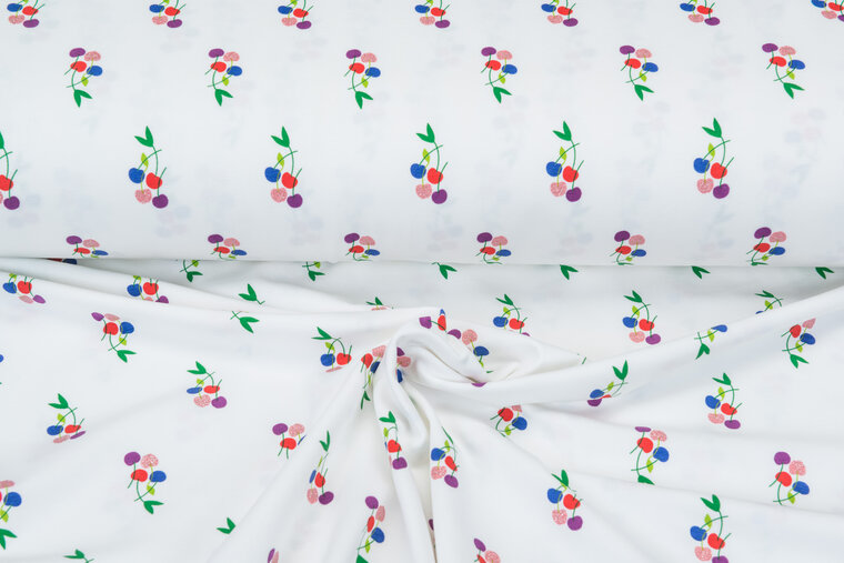 Baumwolljersey bedruckt glitzer apple weiss