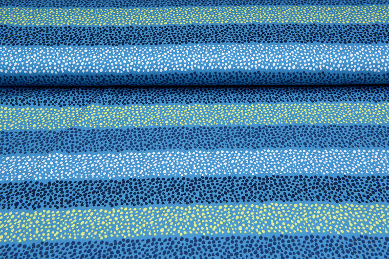 Baumwolljersey bedruckt colorful stripes blau-gr&uuml;n
