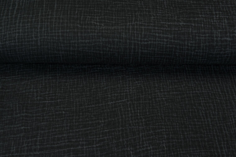Baumwoll Musselin Dirty Wash schwarz