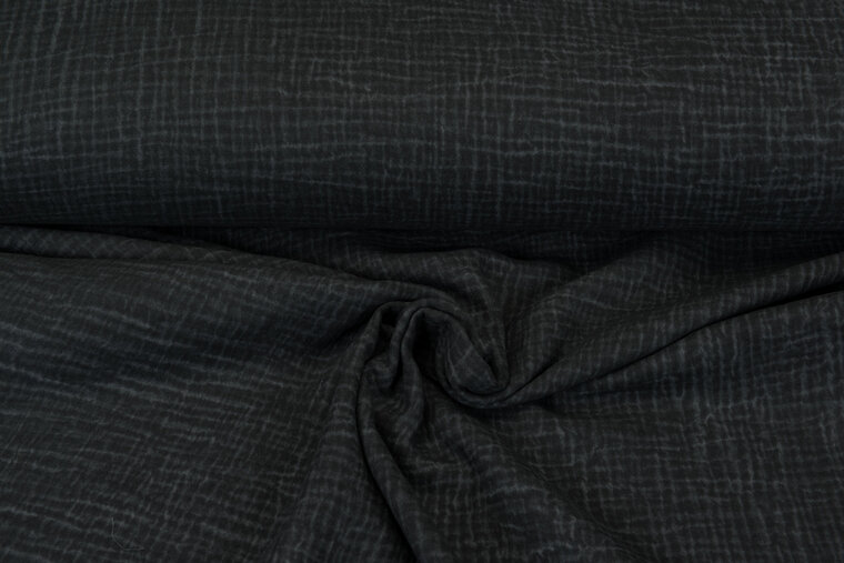 Baumwoll Musselin Dirty Wash schwarz