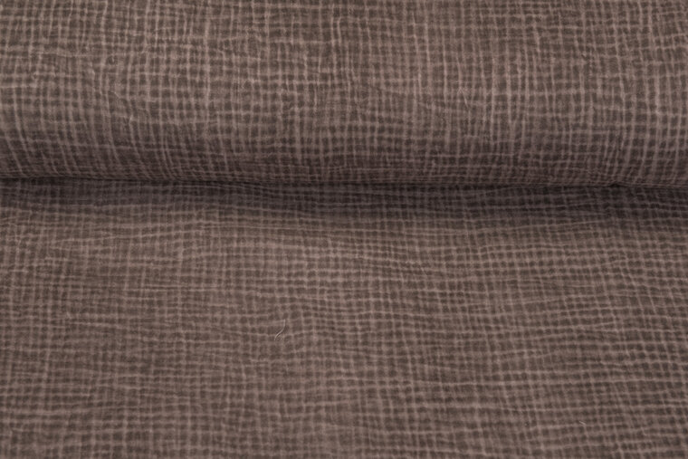 Baumwoll Musselin Dirty Wash dunkel taupe