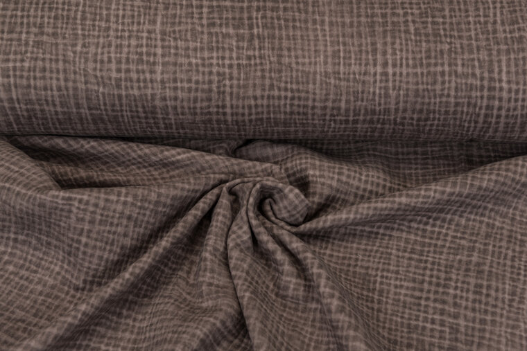 Baumwoll Musselin Dirty Wash dunkel taupe