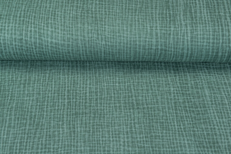 Baumwoll Musselin Dirty Wash dunkel mint