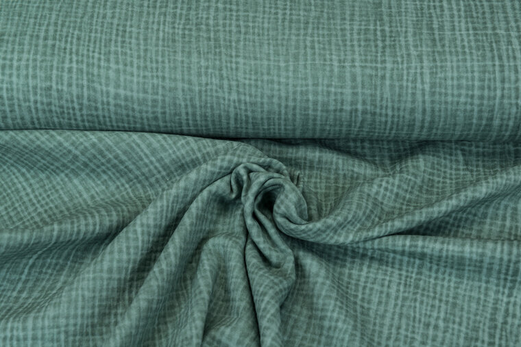 Baumwoll Musselin Dirty Wash dunkel mint