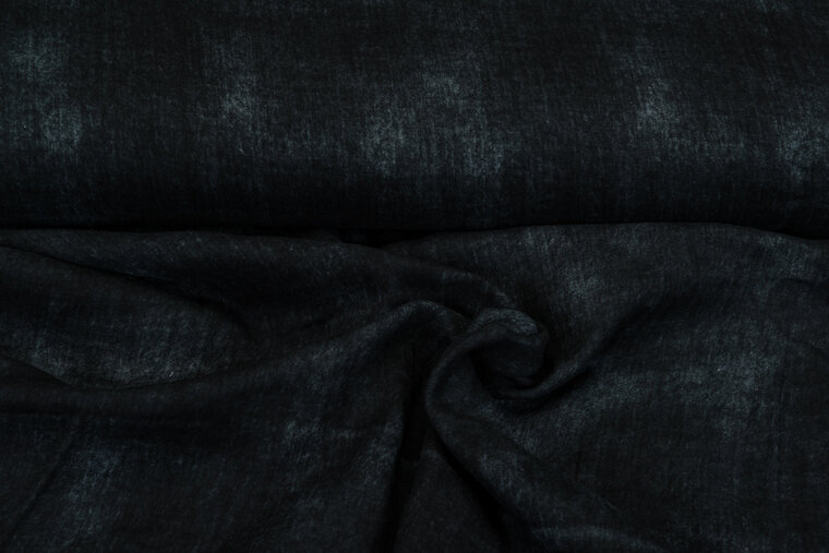Baumwoll Musselin jeans look schwarz-antracite