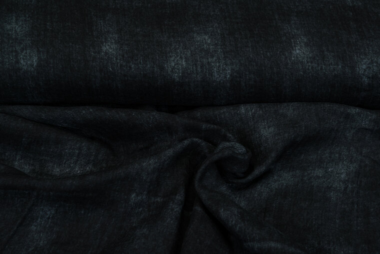 Baumwoll Musselin jeans look schwarz-antracite