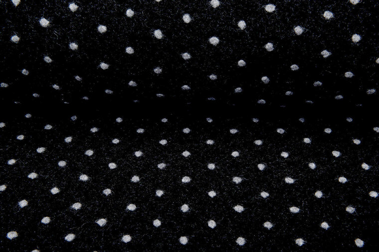 Boiled wool fluffy small dots schwarz-grau