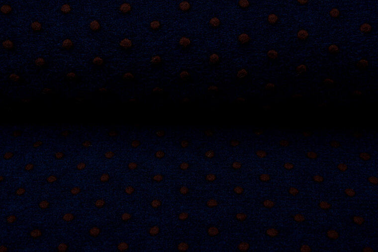 Boiled wool fluffy small dots blau-braun