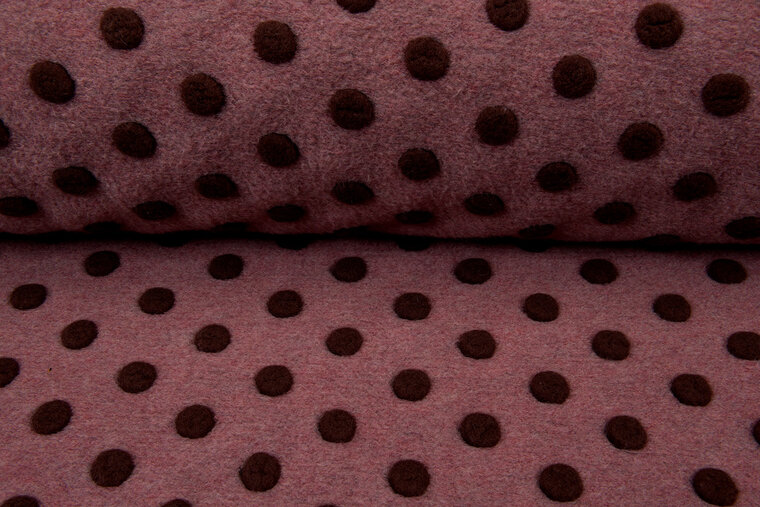 Boiled wool fluffy big dots pastell rosa-altrosa