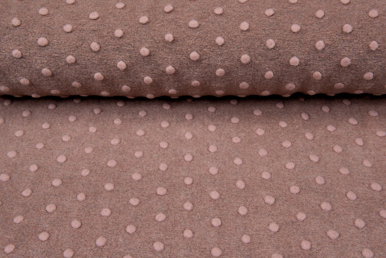Boiled wool fluffy uni dots pastell rosa