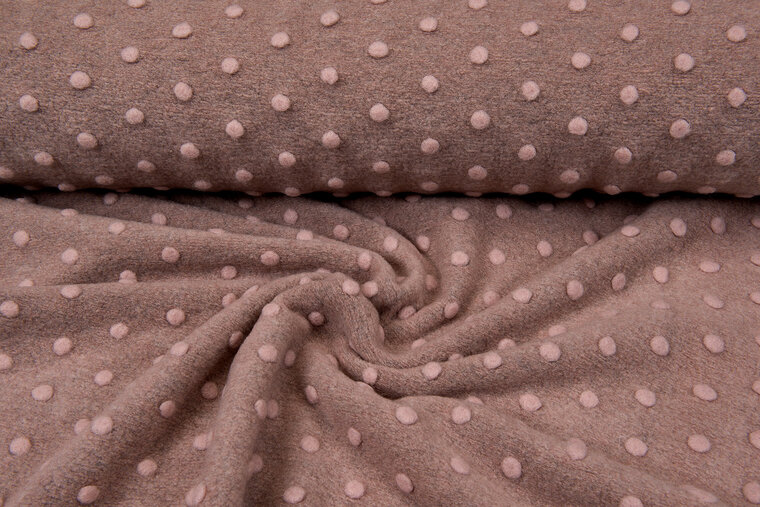 Boiled wool fluffy uni dots pastell rosa