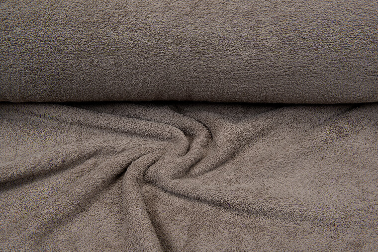 Frottee stoff taupe