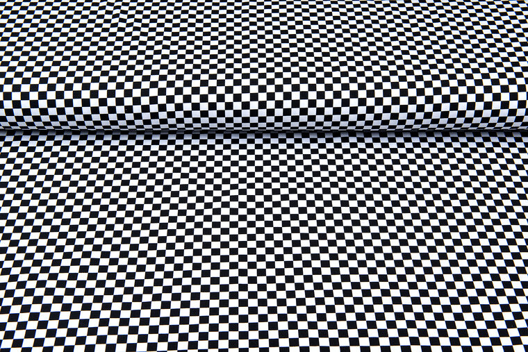 Baumwolljersey bedruckt squares 1cm schwarz-weiss