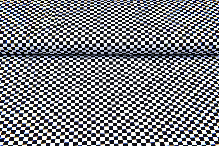 Baumwolljersey bedruckt small squares schwarz-weiss