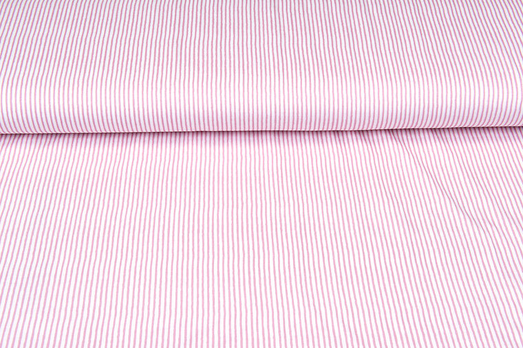 Viskose Jersey bedruckt stripes weiss-rosa
